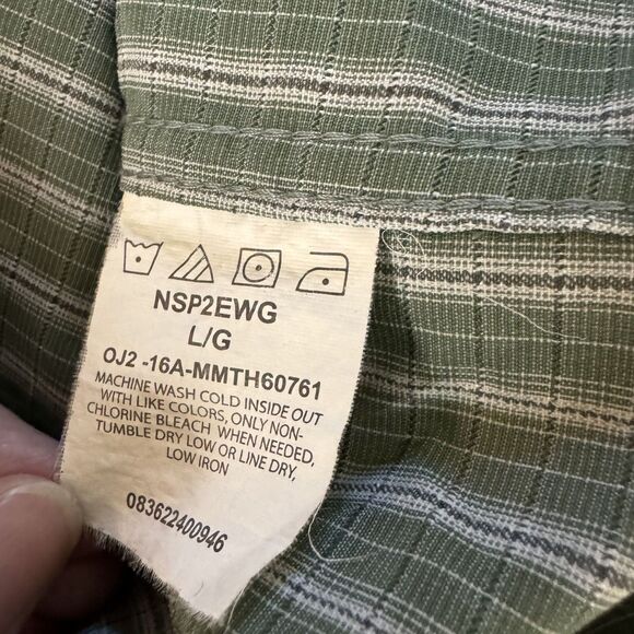 Wrangler Mens Button Front Shirt Top Plaid Green L - Picture 7 of 7